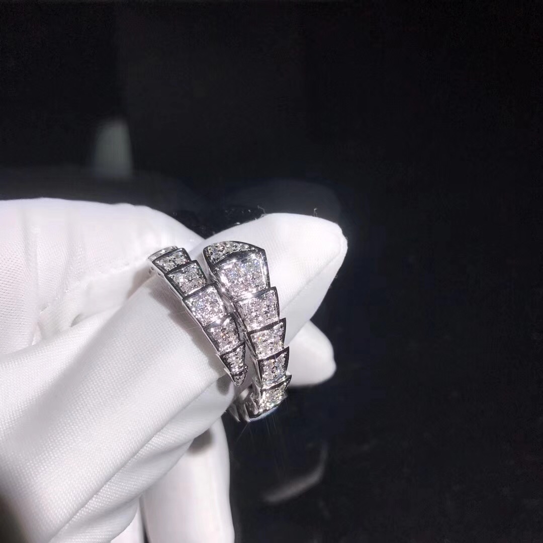 Bvlgari / Bulgari Serpenti Ring 18k White Gold with Diamonds