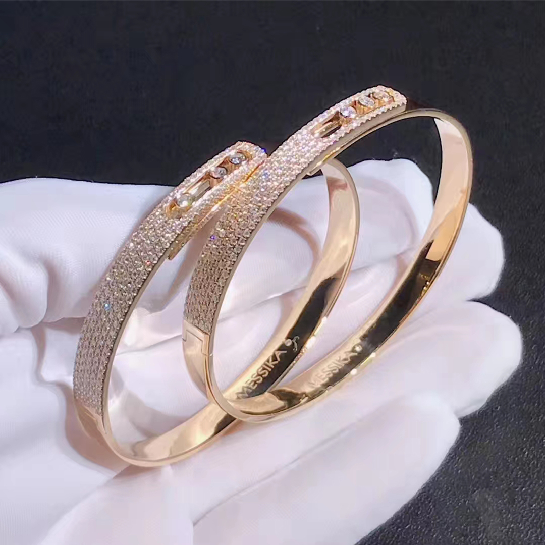 18k Gold-Messika Noa bewegen Pave Diamant-Armband-Armband